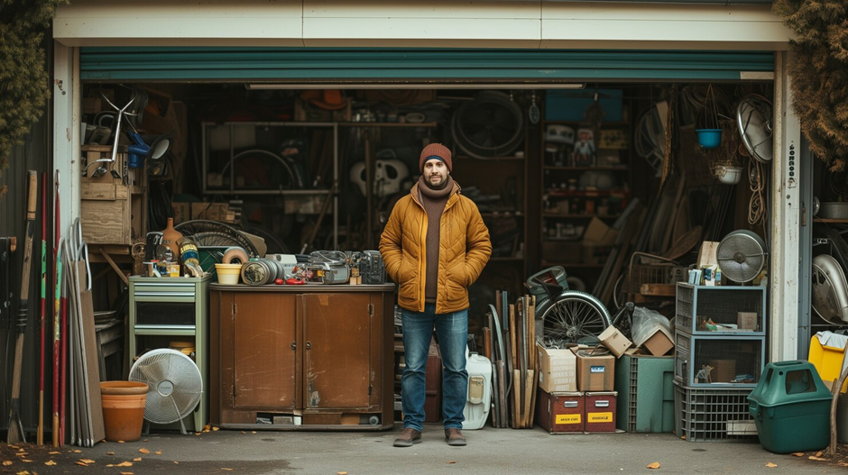 Garage safety cleanup sorting items